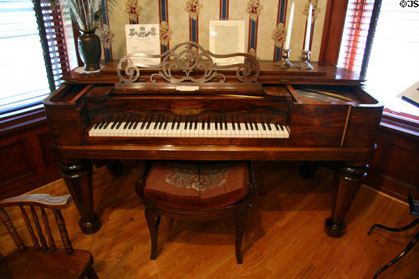Rectangular piano of type appropriate for shipment west at Laramie Plains Museum. Laramie, WY.