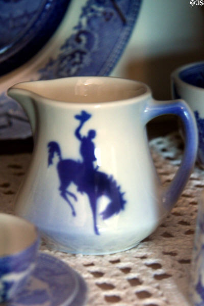 Bucking bronco pitcher at Laramie Plains Museum. Laramie, WY.