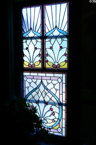 Stained glass window at Laramie Plains Museum. Laramie, WY.