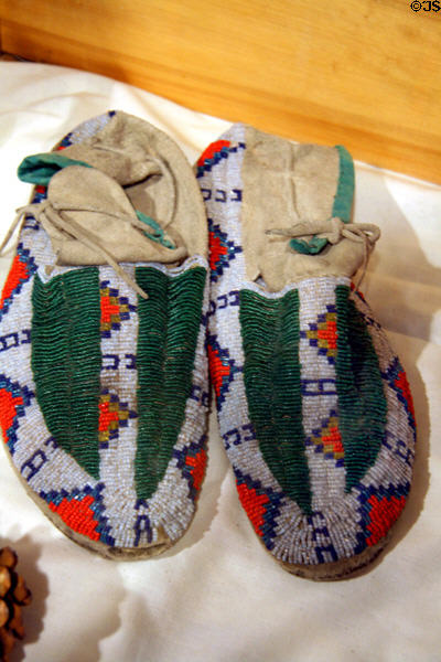 Beaded Indian moccasins at Laramie Plains Museum. Laramie, WY.