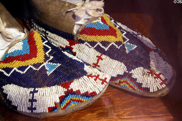 Beaded Indian moccasins at Laramie Plains Museum. Laramie, WY.