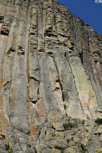 Colors of columns at Devils Tower. WY.