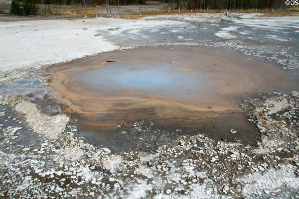 Colored hot spring at Yellowstone National Park. WY.