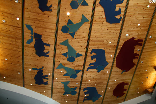 Entrance lobby ceiling of National Wildlife Museum of Art. Jackson, WY.