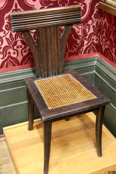 Chair for Law Courts, Strand, London (c1882) by George Edmund Street made by Gillow & Co. at Walker Art Gallery. Liverpool, England.