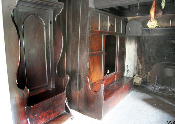 Interior of Kennixton Farmhouse, furnished as it might have been in early 1800's, at St Fagans National Museum of History. Cardiff, Wales.