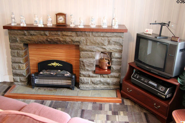 Rhydcar Terrace cottage (1795) furnished to c1985 era at St Fagans National Museum of History. Cardiff, Wales.