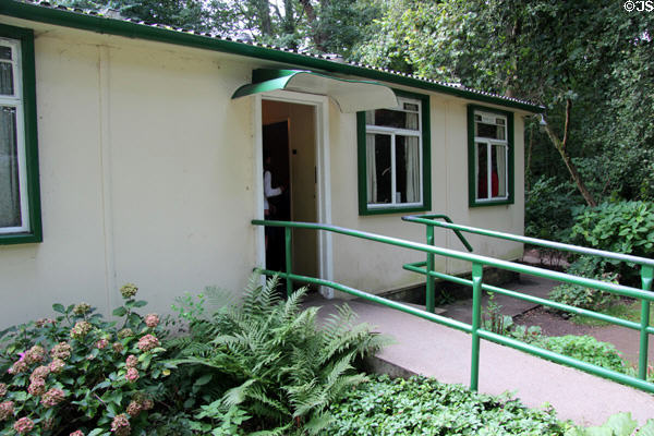 Prefab house (1947) (Llandinam Crescent Cardiff) which were mass produced in former aircraft & munitions factories after WWII to address the acute housing shortage at St Fagans National Museum of History. Cardiff, Wales.