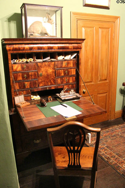 Secretary desk & accompanying chair in St Fagans Castle. Cardiff, Wales.