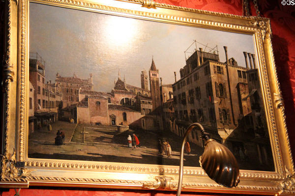 Campo San Stin, Venice painting (c1740-80) by Bernardo Bellotto at Penrhyn Castle. Bangor, Wales.