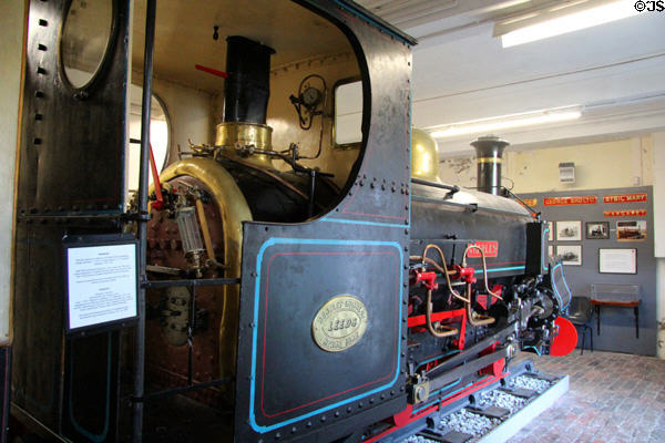 Cab of Charles Saddle Tank locomotive (1882) at Penrhyn Castle Rail Museum. Bangor, Wales.