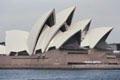 Side view of sail-like architecture of Sydney Opera House. Sydney, Australia.