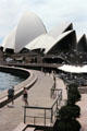 Harbor walkway approaching Sydney Opera House. Sydney, Australia.