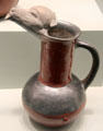Aztec earthenware pitcher with zoomorphic spout from central highland, Mexico at Gardiner Museum. Toronto, ON.