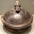 Maya Early Classic earthenware serving dish with bird effigy lid from Mexico or Petén lowlands, Guatemala at Gardiner Museum. Toronto, ON.