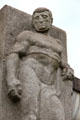 German guard figure by Hugo Lederer at base of Bismark Memorial. Hamburg, Germany.