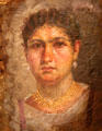 Egyptian mummy portrait from Hawara at Neues Museum. Berlin, Germany.