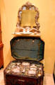 Silver toilet & dining service in travel case by Franz Christoph Saler of Augsburg at German Historical Museum. Berlin, Germany.