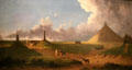 Tourists Visiting Battlefield of Waterloo painting at German Historical Museum. Berlin, Germany.