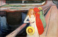 Girls on the Pier painting by Edvard Munch at Hamburg Fine Arts Museum. Hamburg, Germany.