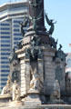 Columbus Monument base depicting those connected with his discovery. Barcelona, Spain.