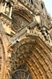 Carvings of Cathedral facade. Reims, France.