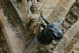 Moose-like beast & violin player on Cathedral. Reims, France.