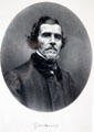 Etching of a senior Delacroix at Eugene Delacroix Museum. Paris, France.