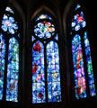 Stained glass of Abraham's life & line of decent to Christ by Marc Chagall in Reims Cathedral. Reims, France.
