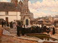 Miraculous fountain at Auray, Brittany in regional dress painting by Joseph-Félix Bouchor at Vannes Museum of Beaux Arts. Vannes, France.