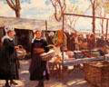 Wool market in Brittany in traditional dress painting by Joseph-Félix Bouchor at Vannes Museum of Beaux Arts. Vannes, France.