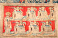 The seven churches to which John of Patmos is to send the Revelation on Apocalypse Tapestry at Angers Chateau. Angers, France.
