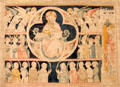 The multitude of the earthquake from Apocalypse Tapestry at Angers Chateau. Angers, France.