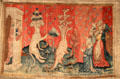 Worship of Dragon from Apocalypse Tapestry at Angers Chateau. Angers, France.