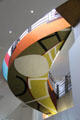 Art incorporated into spiral staircase at Musée d'Art moderne et d'Art Contemporain. Nice, France.
