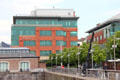 Custom House Basin now hosts modern offices. Dublin, Ireland.