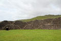 Interior stone walls with stairs for defenders of Staigue Fort in its desolate setting on Ring of Kerry. Ireland.
