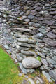 Crude steps set in wall on interior of Staigue Fort on Ring of Kerry. Ireland.
