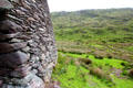Wall of Staigue Fort in its setting on Ring of Kerry. Ireland.