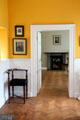 Entrance hall with corner chair at Derrynane House. Ireland.