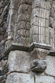 Romanesque arch carvings in cathedral ruins at Glendalough. Ireland.