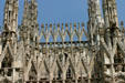 Gothic tracery atop the Duomo. Milan, Italy.