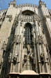 Saints arrayed on south facade of Duomo. Milan, Italy.
