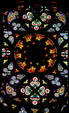Modern stained-glass in Duomo. Milan, Italy.