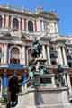 Italy room facade of Palazzo Carignano beyond Carlo Alberto equestrian statue. Turin, Italy.