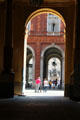 Archway pass through courtyard of Palazzo Carignano. Turin, Italy.