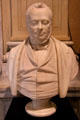 Marble bust of Camillo Benso de Cavour leading figure in Italian unification by G. Dini at Risorgimento Museum in Palazzo Carignano. Turin, Italy.