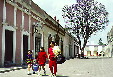 Typical street scene in town of Huejotzingo. Mexico.