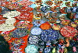 Colorful crafts on display in Taxco. Mexico.
