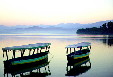 Early morning mist on Lagoon Coyuca at Pie de la Cuesta near Acapulco. Mexico
